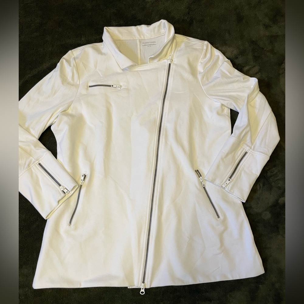 Eileen Fisher Women's White zippered jacket size xl